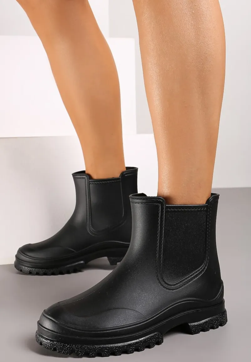 Czarne Wsuwane Kalosze Krótkie Urvia