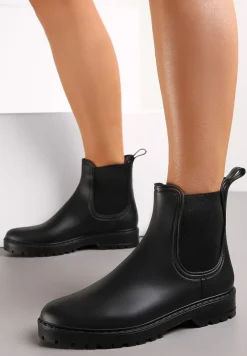 Czarne Wsuwane Kalosze Sztyblety na Podeszwie z Protektorem Cateline