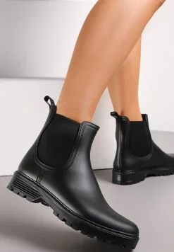 Czarne Wsuwane Kalosze Sztyblety na Podeszwie z Protektorem Cateline