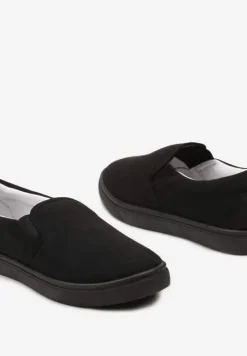 Czarne Wsuwane Tenisówki Casualowe z Cholewką przed Kostkę Kandlea