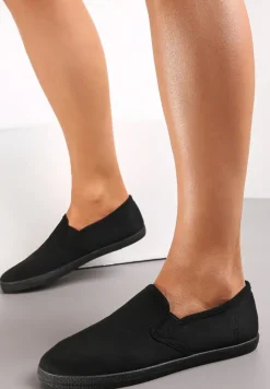 Czarne Wsuwane Tenisówki Materiałowe Jaylisa
