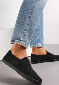 Czarne Wsuwane Tenisówki Materiałowe Jaylisa
