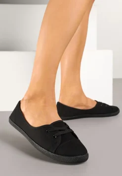 Czarne Wsuwane Tenisówki z Krótką Cholewką Axenda