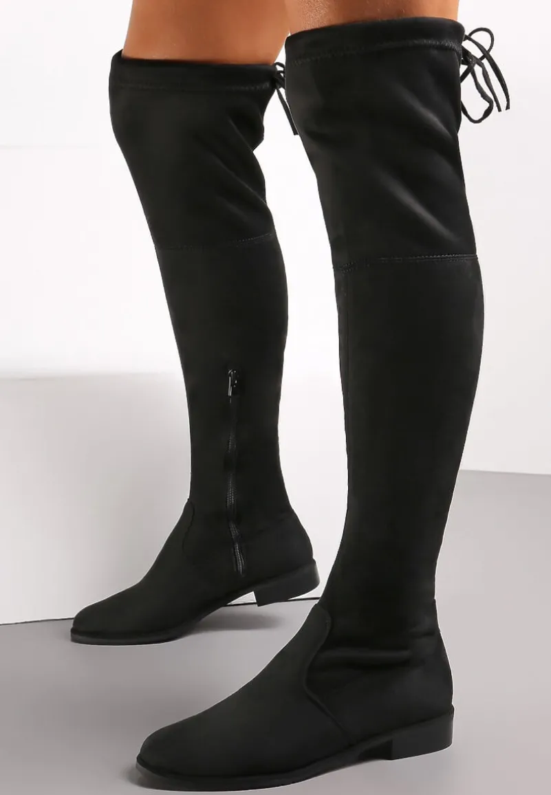 Czarne Zamszowe Kozaki Sorry Not Sorry