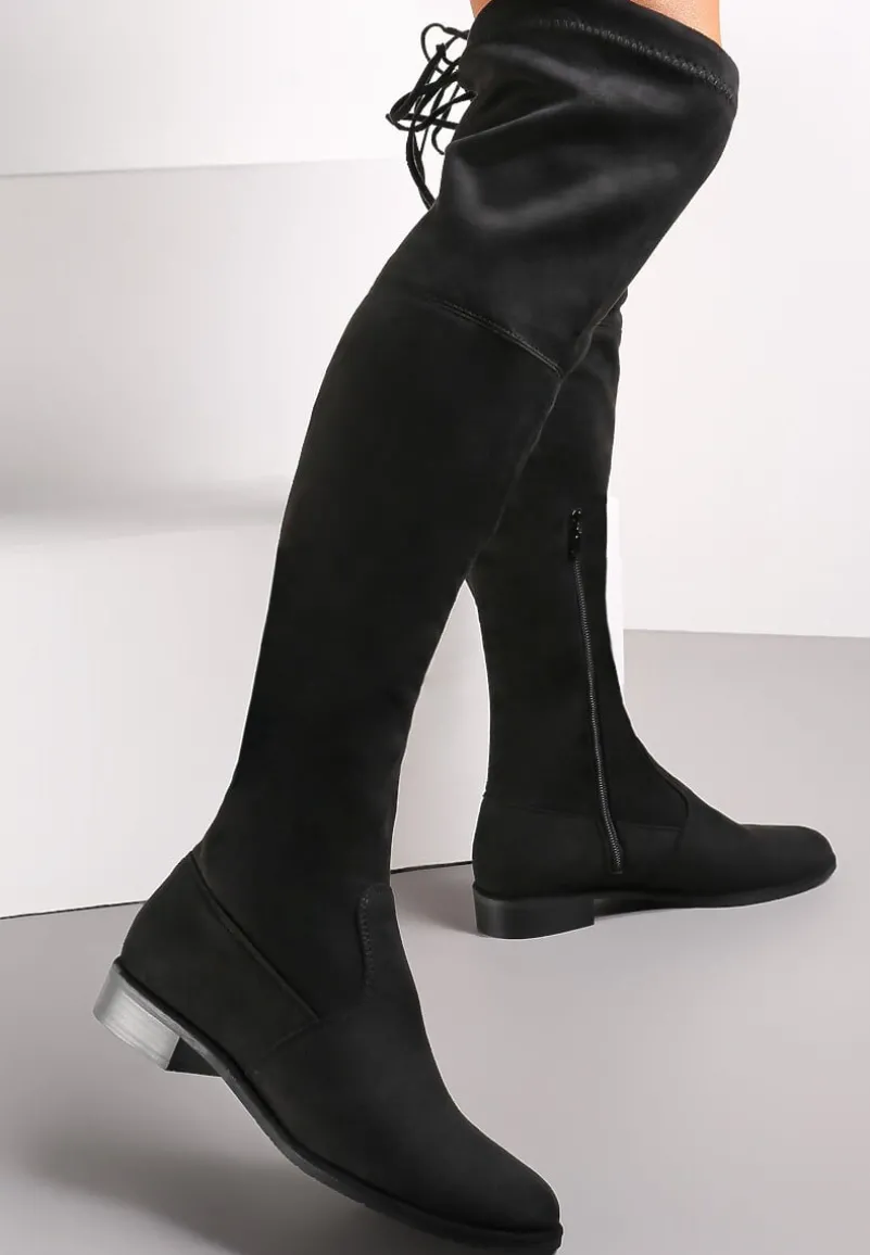 Czarne Zamszowe Kozaki Sorry Not Sorry