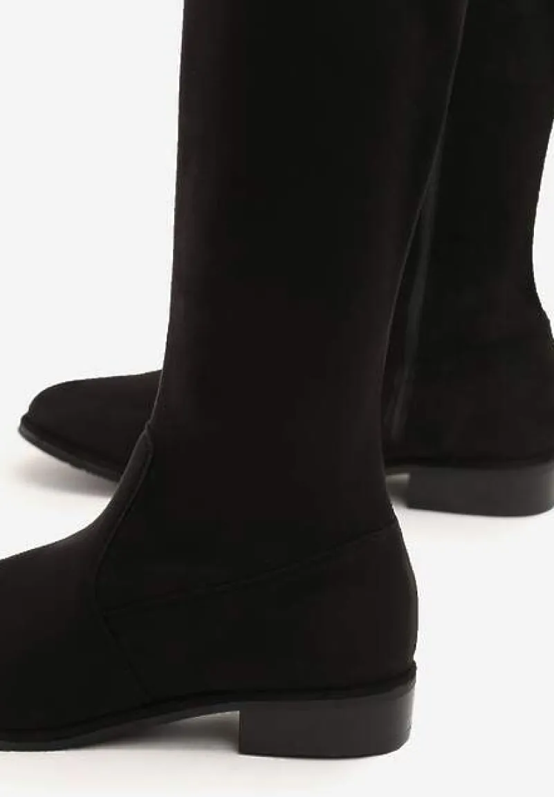 Czarne Zamszowe Kozaki Sorry Not Sorry