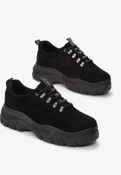 Czarne Zamszowe Sneakersy Farwynn