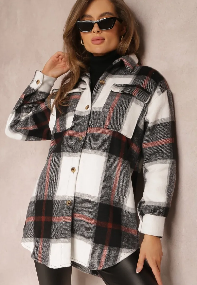 Czarno-Biała Koszula w Kratę Mermo