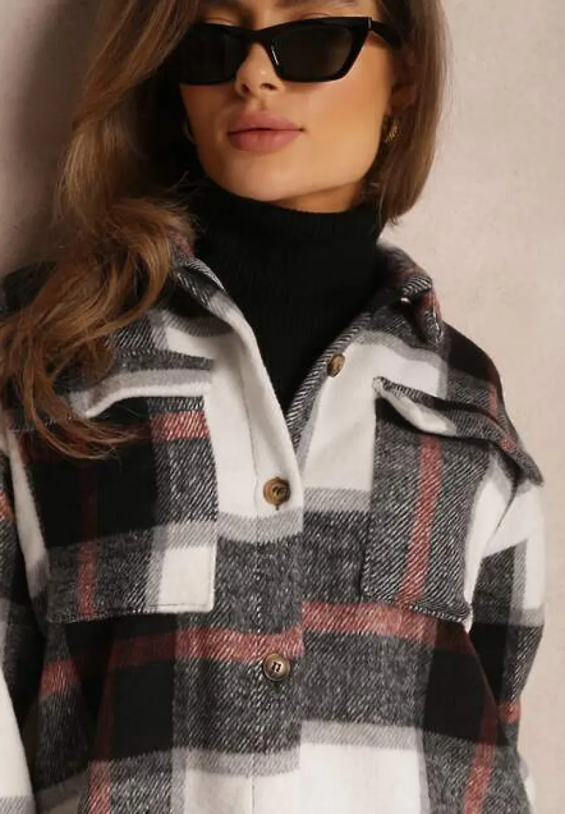 Czarno-Biała Koszula w Kratę Mermo