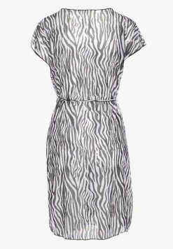 Czarno-Biała Wiązana Narzutka Plażowa Sadeleve