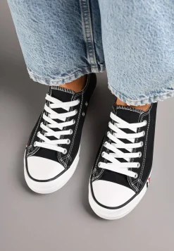 Czarno-Białe Basicowe Trampki pod Kostkę Lilamea