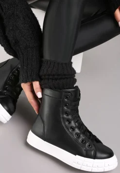 Czarno-Białe Botki Cecyrea