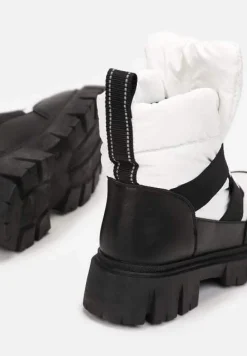 Czarno-Białe Śniegowce Wsuwane Pikowane Arjis