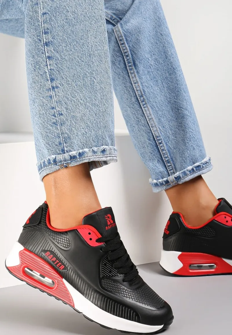 Czarno-Czerwone Buty Sportowe Praxanthe