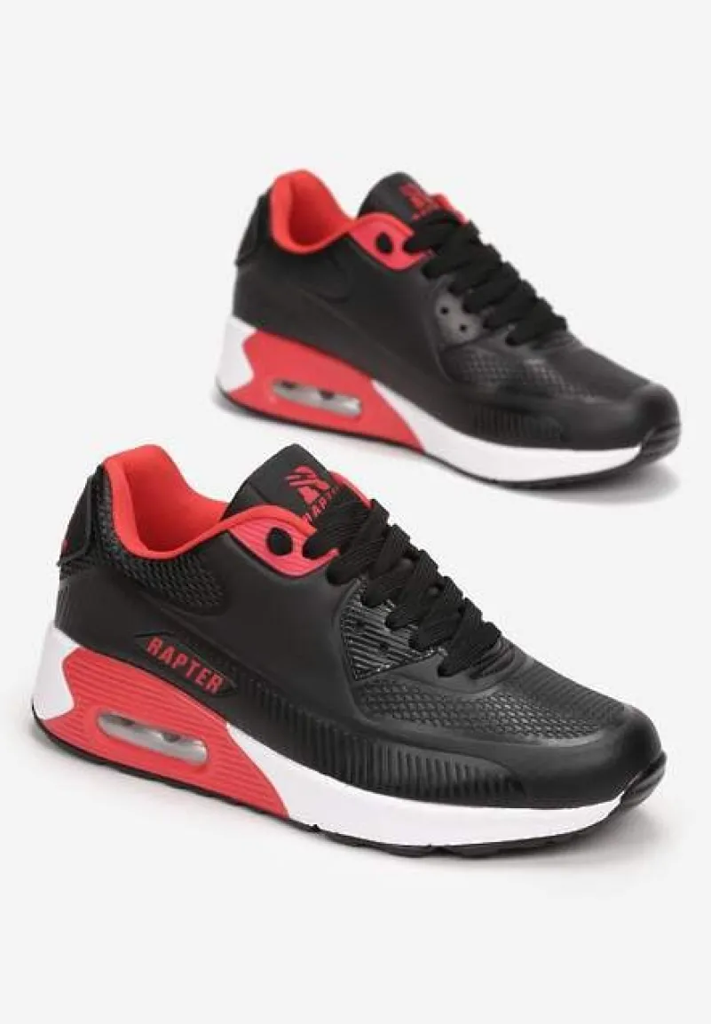 Czarno-Czerwone Buty Sportowe Praxanthe
