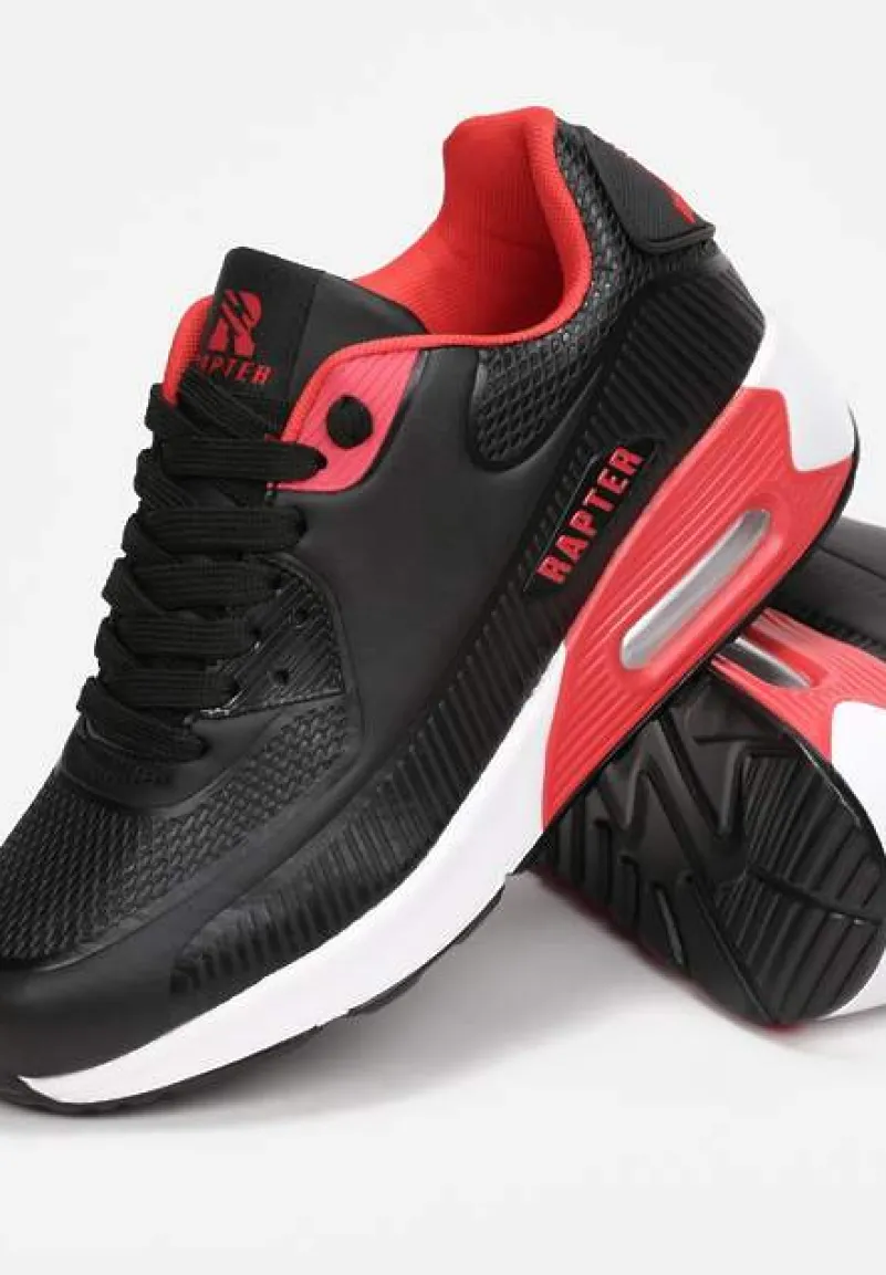 Czarno-Czerwone Buty Sportowe Praxanthe