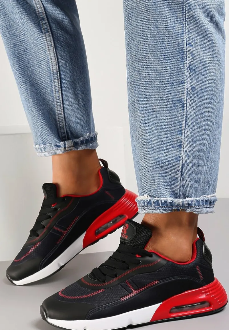 Czarno-Czerwone Sneakersy Qinerris