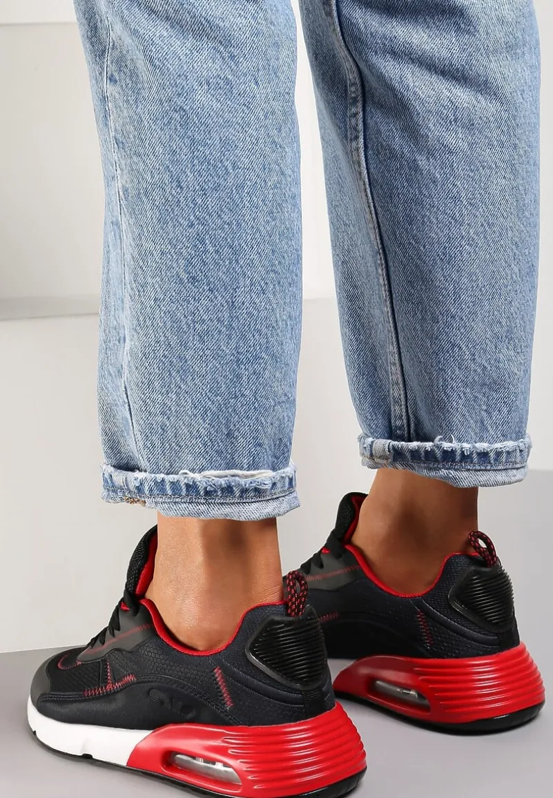 Czarno-Czerwone Sneakersy Qinerris