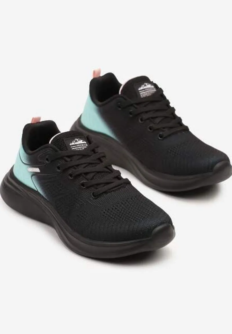 Czarno-Miętowe Buty Sportowe z Efektem Ombre na Podeszwie z Pianki Elanielia