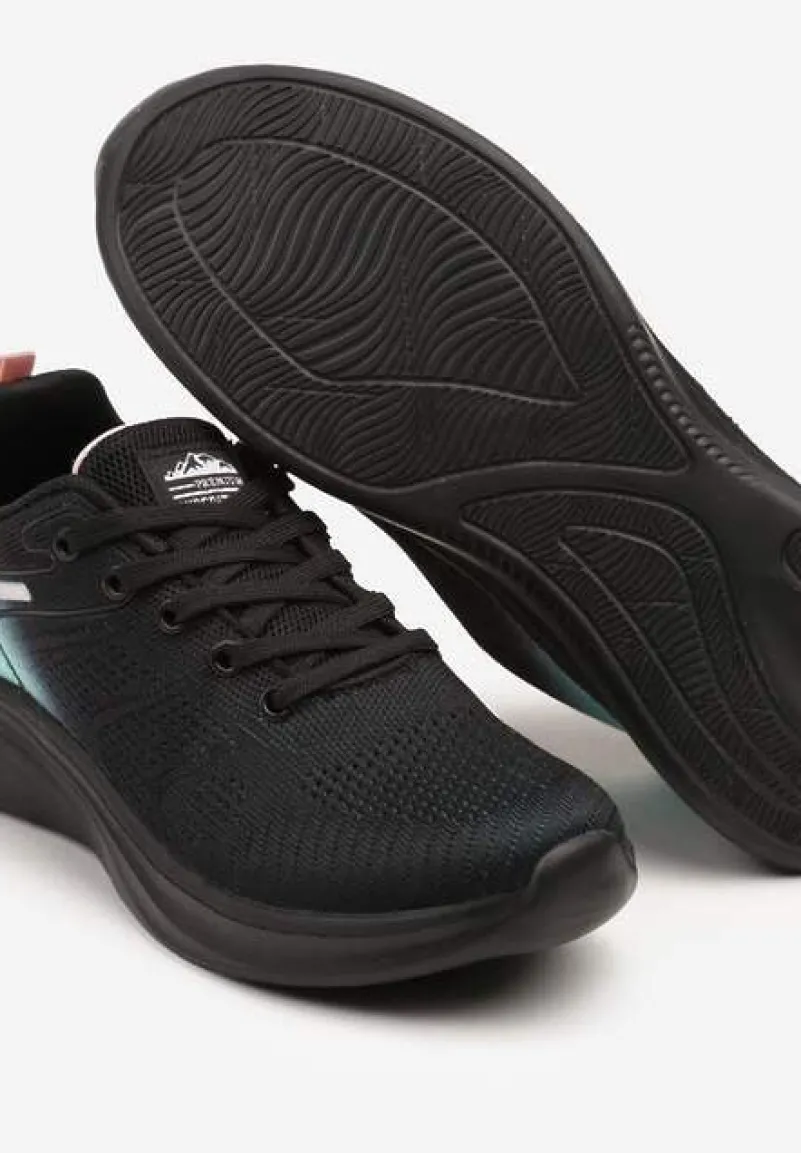 Czarno-Miętowe Buty Sportowe z Efektem Ombre na Podeszwie z Pianki Elanielia