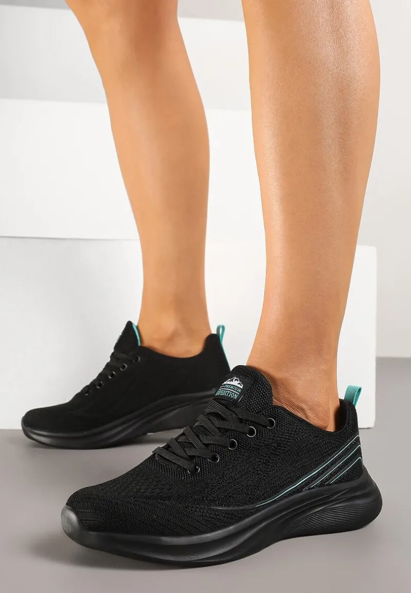 Czarno-Miętowe Buty Sportowe Sneakersy Zdobione Efektem Ombre Banelissa