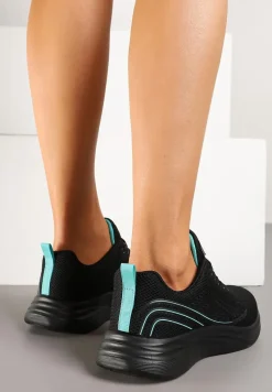 Czarno-Miętowe Buty Sportowe Sneakersy Zdobione Efektem Ombre Banelissa