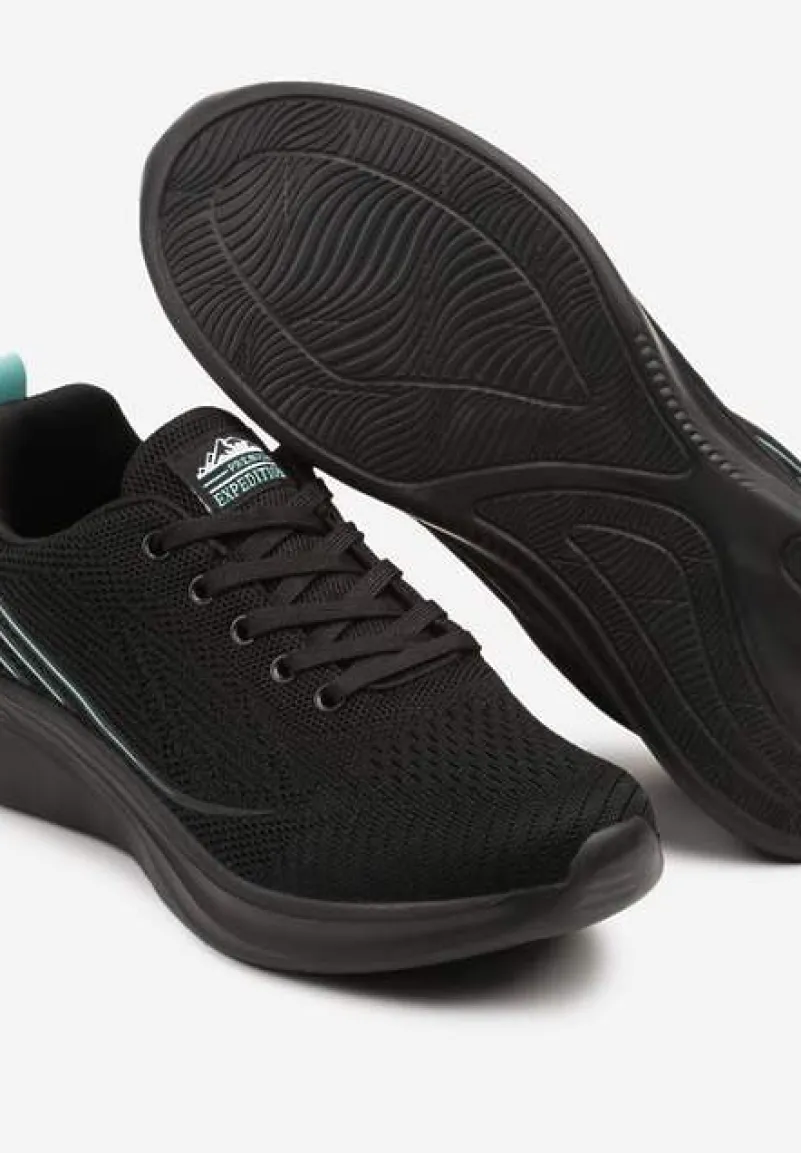 Czarno-Miętowe Buty Sportowe Sneakersy Zdobione Efektem Ombre Banelissa