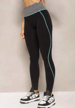 Czarno-Niebieskie Legginsy Sabrigoria