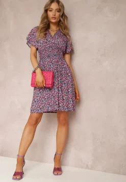 Czarno-Różowa Sukienka Platachus