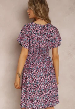 Czarno-Różowa Sukienka Platachus