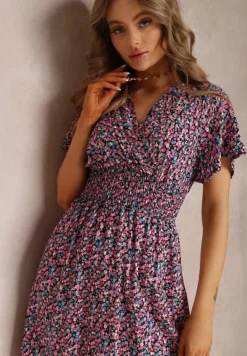 Czarno-Różowa Sukienka Platachus