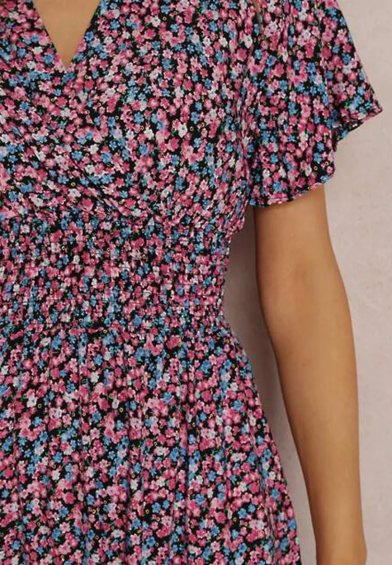 Czarno-Różowa Sukienka Platachus