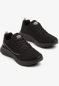 Czarno-Różowe Buty Sportowe Sneakersy Siateczkowe na Podeszwie z Pianki Rellica