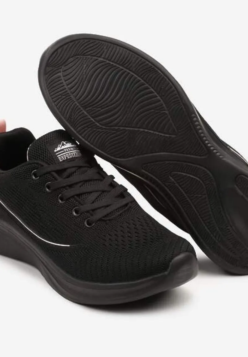Czarno-Różowe Buty Sportowe Sneakersy Siateczkowe na Podeszwie z Pianki Rellica