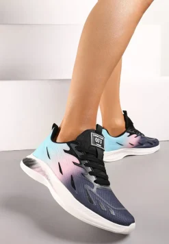 Czarno-Różowe Buty Sportowe z Kolorowym Printem Ombre Pinaria