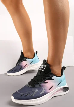 Czarno-Różowe Buty Sportowe z Kolorowym Printem Ombre Pinaria