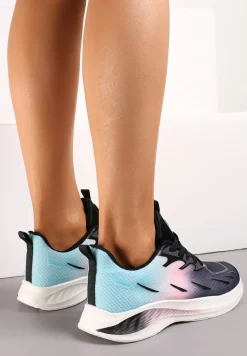 Czarno-Różowe Buty Sportowe z Kolorowym Printem Ombre Pinaria