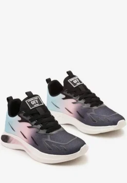 Czarno-Różowe Buty Sportowe z Kolorowym Printem Ombre Pinaria