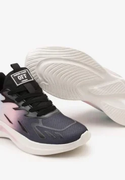 Czarno-Różowe Buty Sportowe z Kolorowym Printem Ombre Pinaria