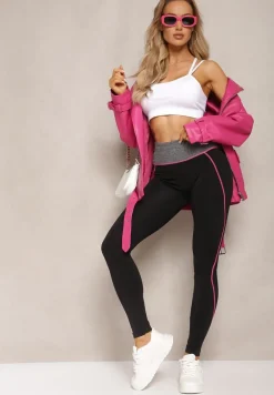Czarno-Różowe Legginsy Sabrigoria
