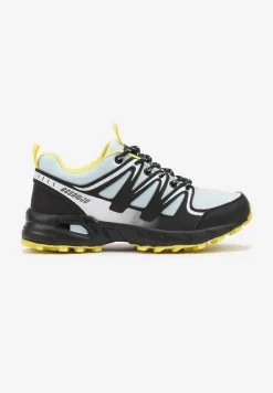 Czarno-Żółte Buty Sportowe Sneakersy Sznurowane na Tłoczonej Podeszwie Tinasinna