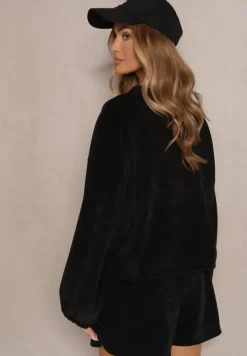 Czarny Basicowy Komplet Szorty i Bluza Novirissa