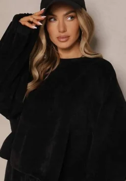 Czarny Basicowy Komplet Szorty i Bluza Novirissa