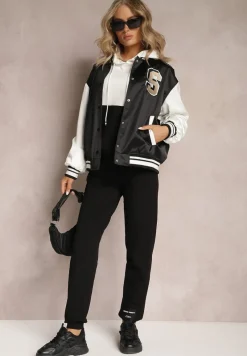 Czarny Bawełniany Komplet Dresowy z Bluzą i Spodniami Terinna