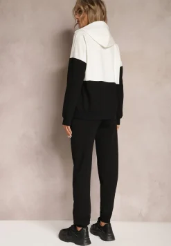 Czarny Bawełniany Komplet Dresowy z Bluzą i Spodniami Terinna