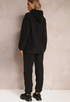 Czarny 2-częściowy Komplet Dresowy z Bluzą i Spodniami Maddeve