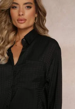 Czarny 2-częściowy Komplet z Koszulą i Szortami Logsia