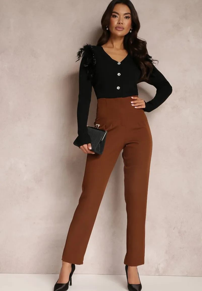 Czarny Kardigan z Piórami i Perłami Josha