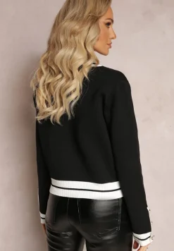 Czarny Kardigan Zapinany z Wiskozy Iriama