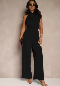 Czarny Kombinezon Ozdobiony Kokardą Milireia